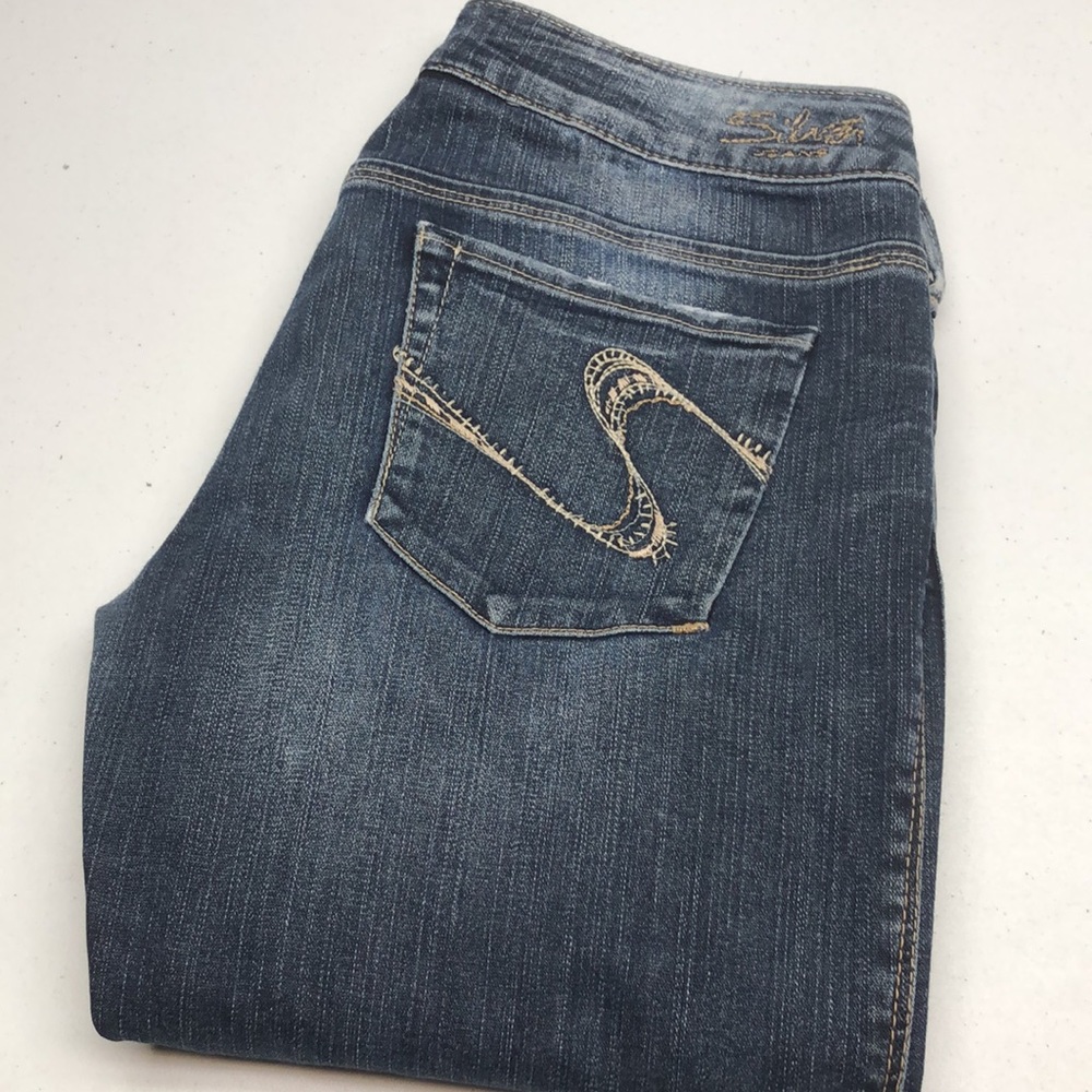 RETRO SILVER SANTORINI CROP STRAIGHT JEANS 29x26 😎